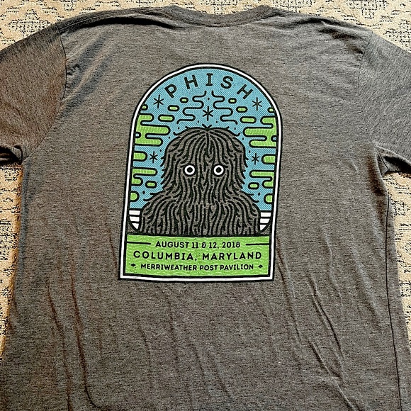American Apparel Other - 🎸 '18 Phish Jam Band Funky Sasquatch 2 Side Tour Maryland State Grey T Shirt